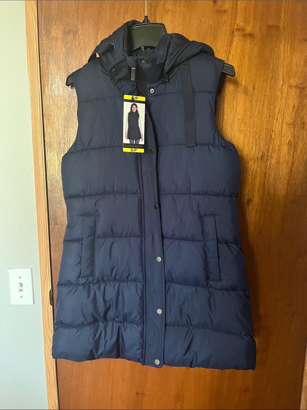 Weatherproof Navy Hooded Puffer Vest